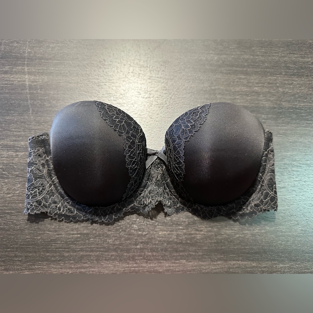 NEW Victoria’s Secret Dream Angels Multi-way Strapless Bra Black Lace 32C Padded